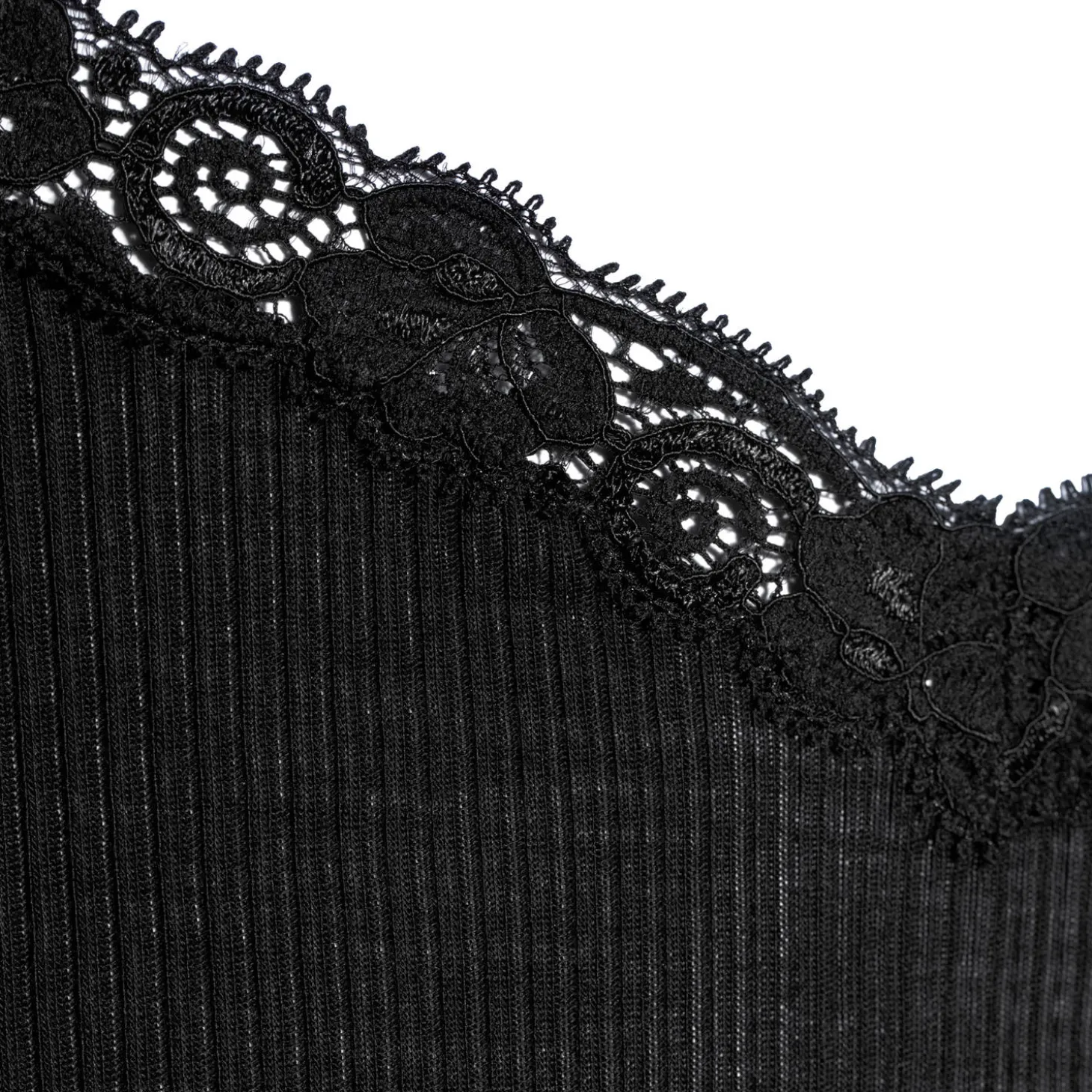Caraco Decollete Dentelle En Laine Merinos Et Soie