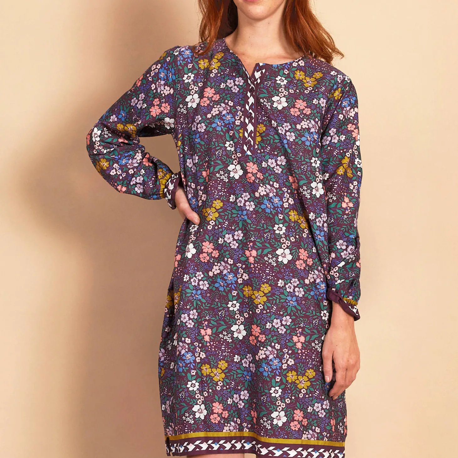Chemise De Nuit Courte En Coton