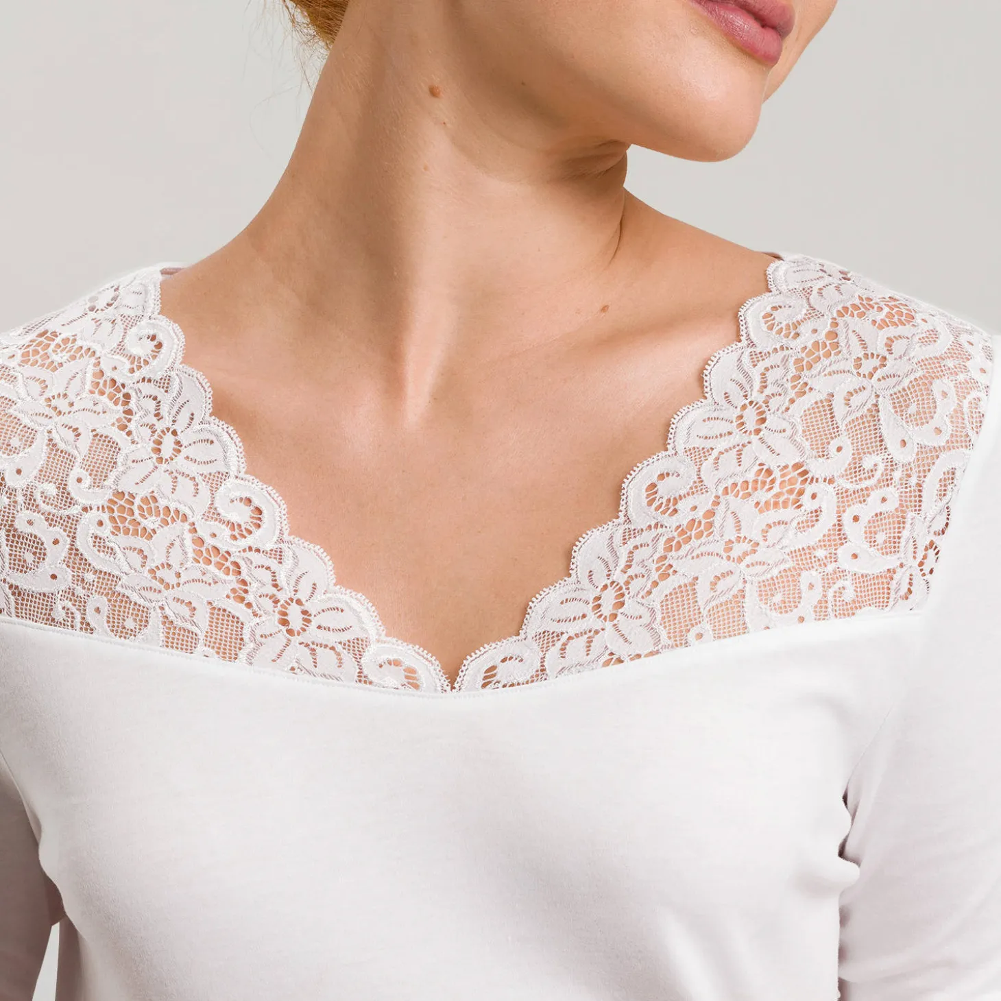 Chemise De Nuit Manches 3/4 En Coton