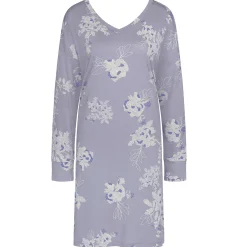 Chemise De Nuit Manches Longues Col V En Coton