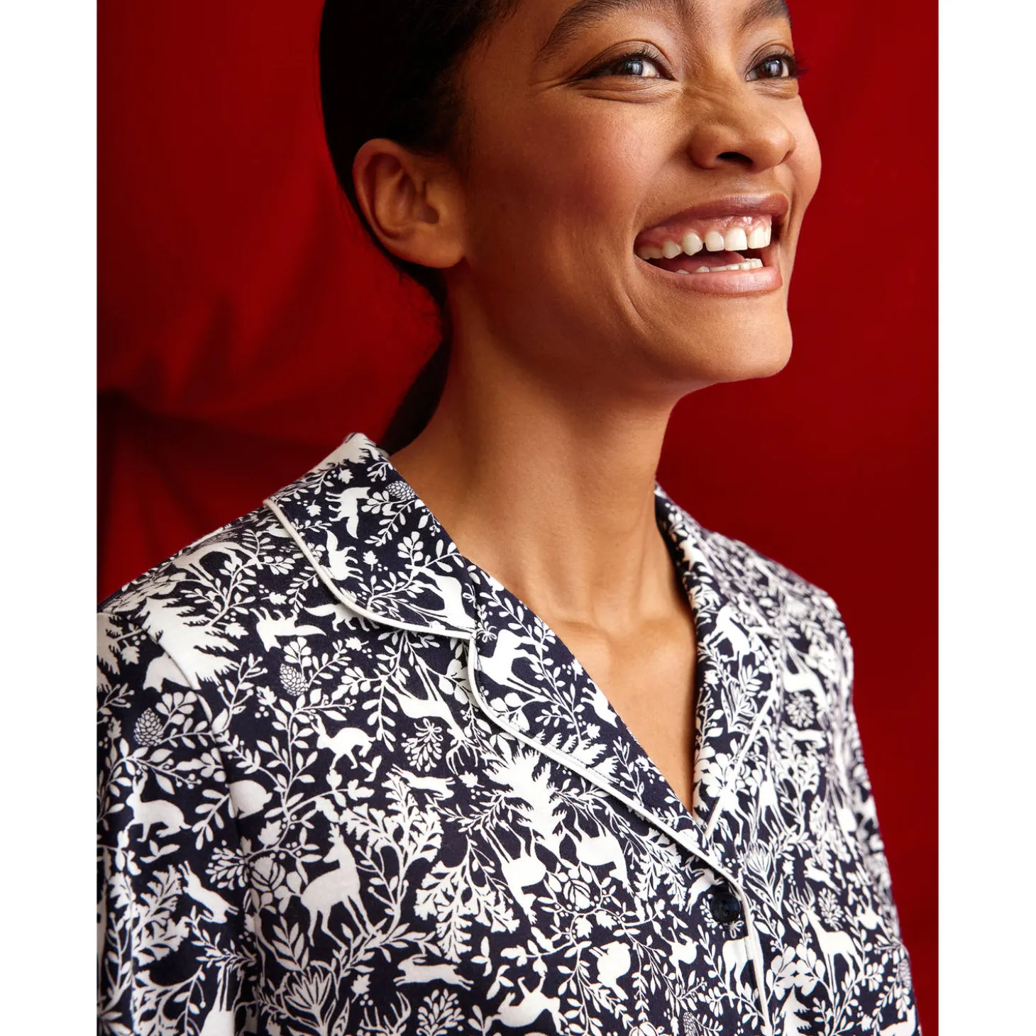 Chemise De Nuit Manches Longues En Coton