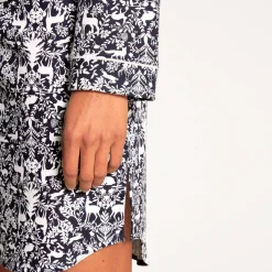 Chemise De Nuit Manches Longues En Coton