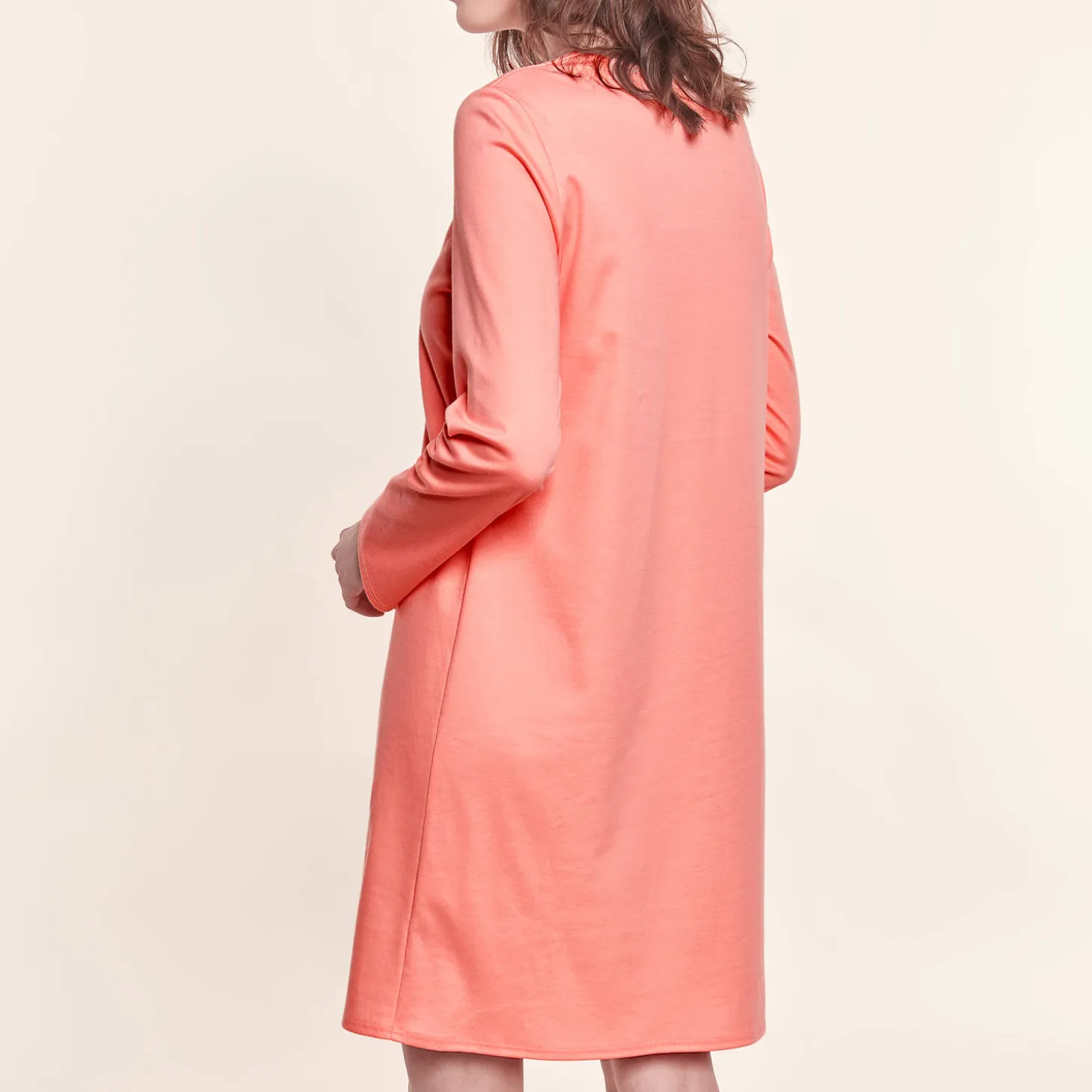 Chemise De Nuit Manches Longues En Coton