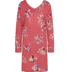 Chemise De Nuit Manches Longues Col V En Coton
