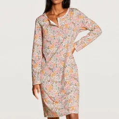 Chemise De Nuit Manches Longues En Coton