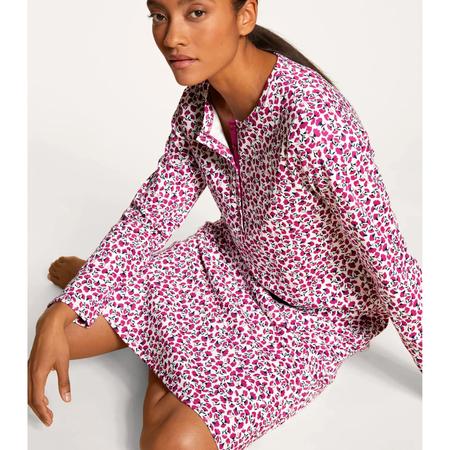 Chemise De Nuit Mi-Longue En Coton