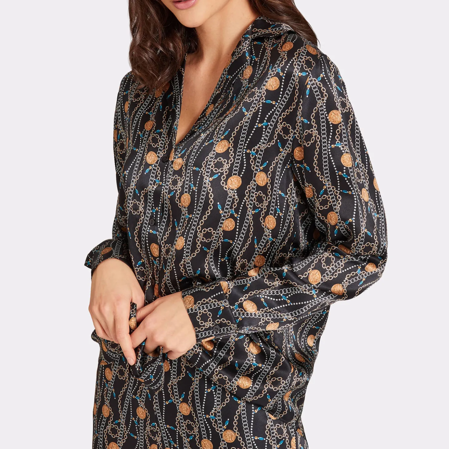 Chemisier De Pyjama En Soie