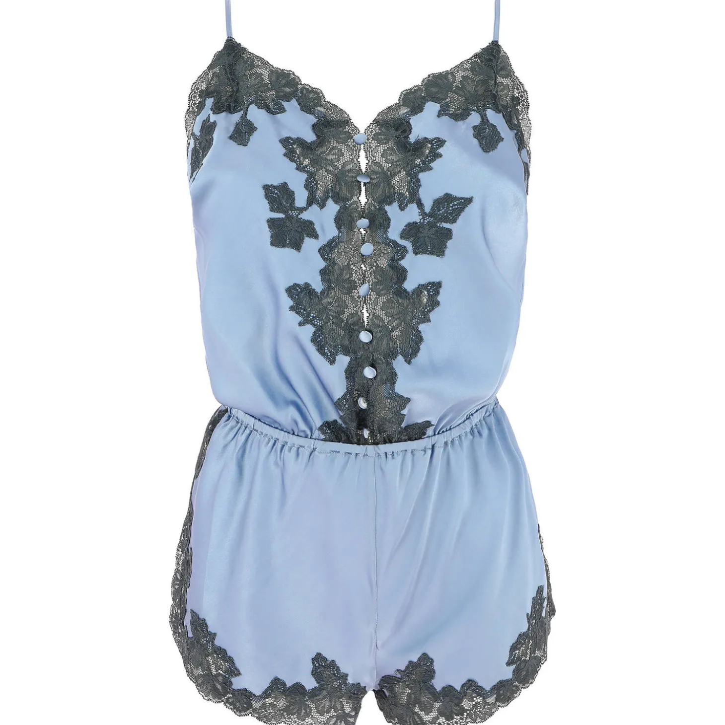 Combishort En Soie Et Dentelle