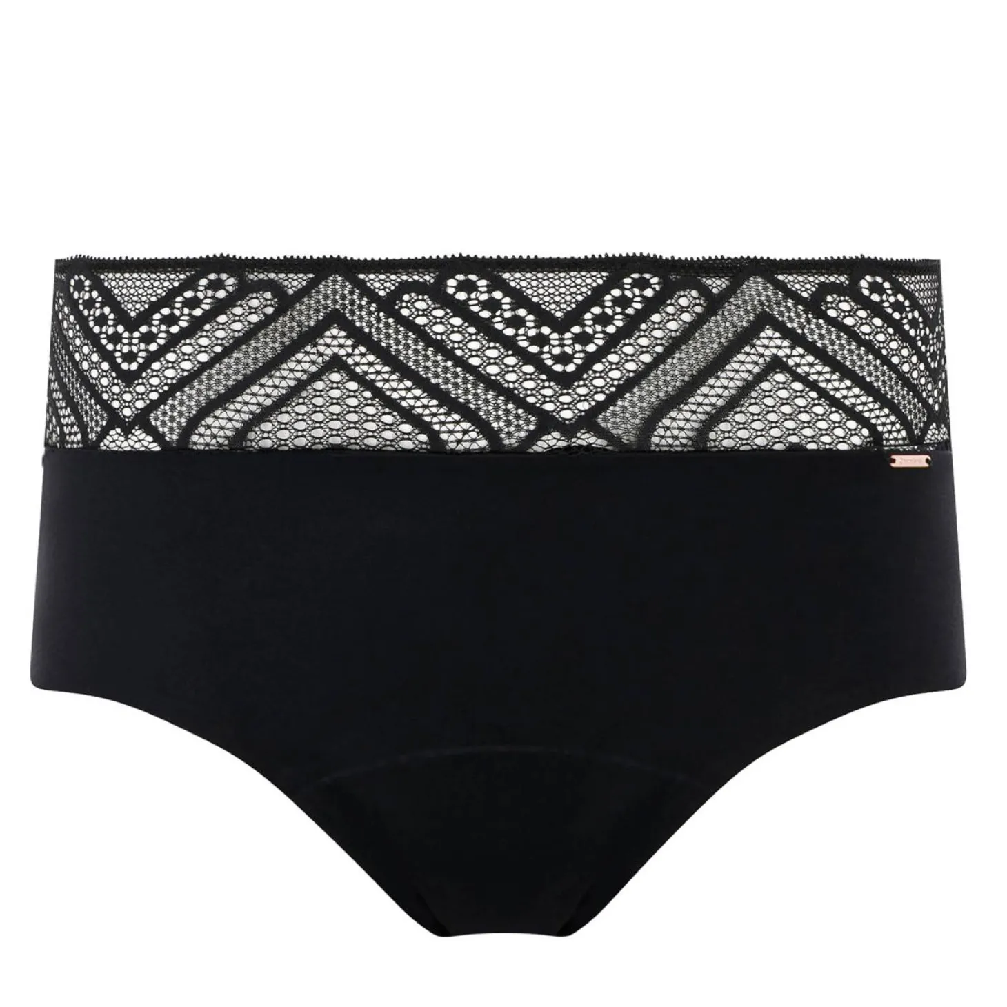 Culotte Haute Menstruelle Dentelle Zigzag
