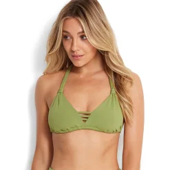 Haut De Maillot De Bain Triangle Lacets Sans Armatures