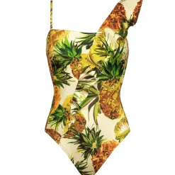 Maillot De Bain 1 Pièce Bustier Asymetrique Sans Armatures