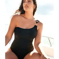 Maillot De Bain 1 Pièce Bustier Asymetrique Armatures