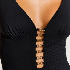 Maillot De Bain 1 Pièce Decollete Plongeant Sans Armatures