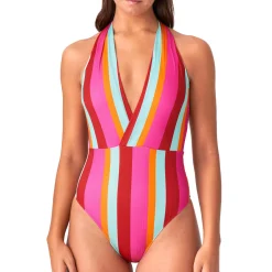 Maillot De Bain 1 Pièce Decollete Plongeant Sans Armatures