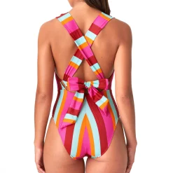 Maillot De Bain 1 Pièce Decollete Plongeant Sans Armatures