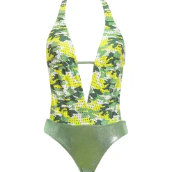 Maillot De Bain 1 Pièce Decollete Plongeant Sans Armatures