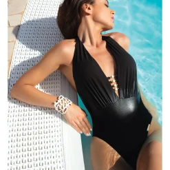 Maillot De Bain 1 Pièce Sexy Decollete Sans Armatures