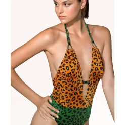 Maillot De Bain 1 Pièce Sexy Triangle Rembourre Sans Armatures