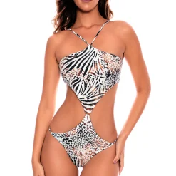 Maillot De Bain 1 Pièce Trikini Sans Armatures Reversible