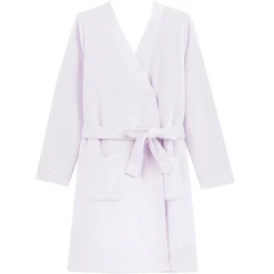 Peignoir Court En Polaire Et Satin