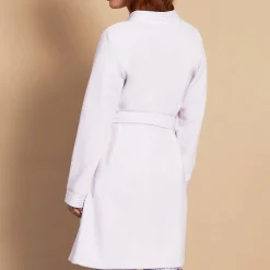 Peignoir Court En Polaire Et Satin