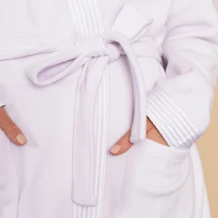 Peignoir Court En Polaire Et Satin