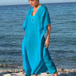 Poncho Long En Coton Et Soie