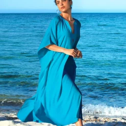 Poncho Long En Coton Et Soie