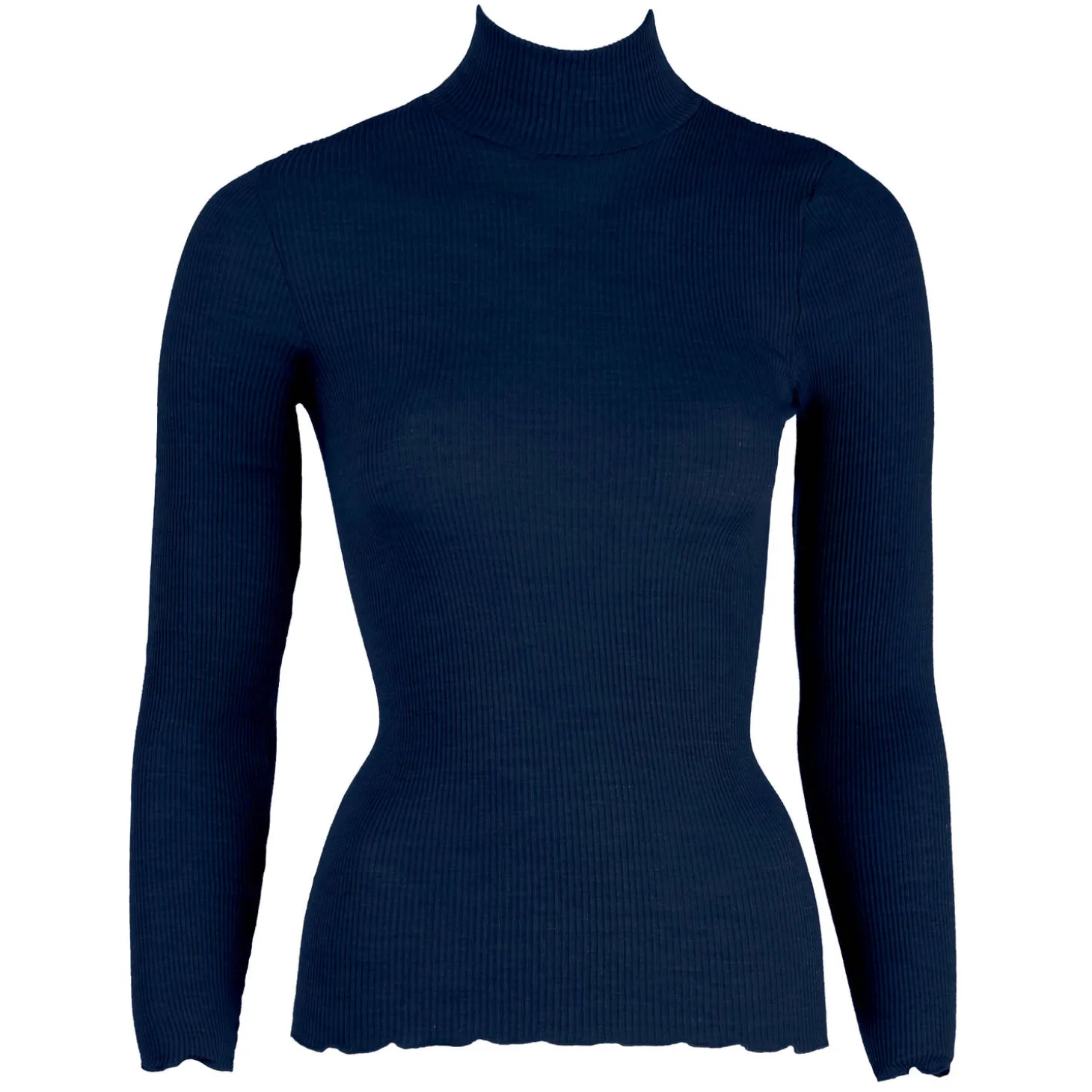 Pull Col Cheminee En Laine Merinos Et Soie