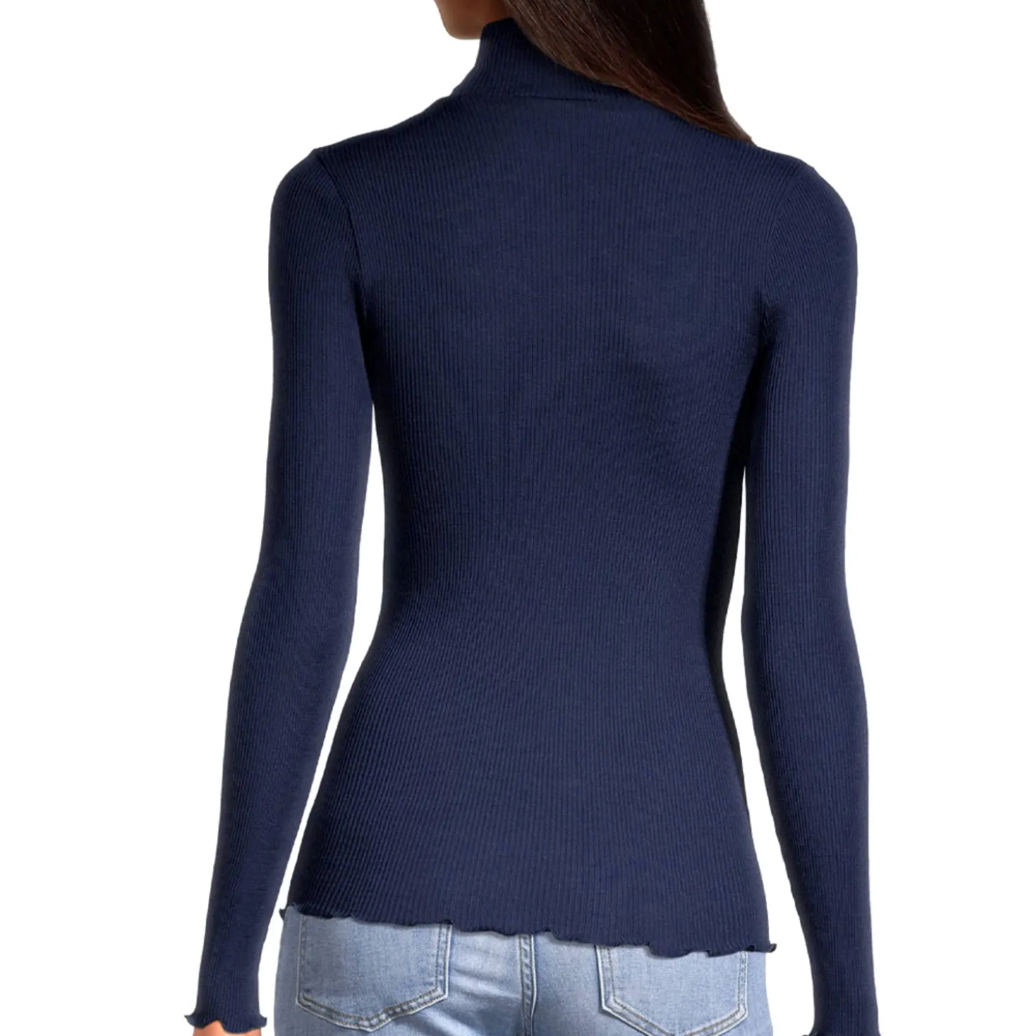 Pull Col Cheminee En Laine Merinos Et Soie
