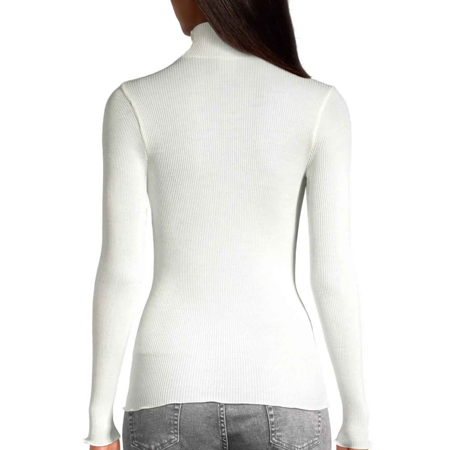 Pull Col Cheminee En Laine Merinos Et Soie