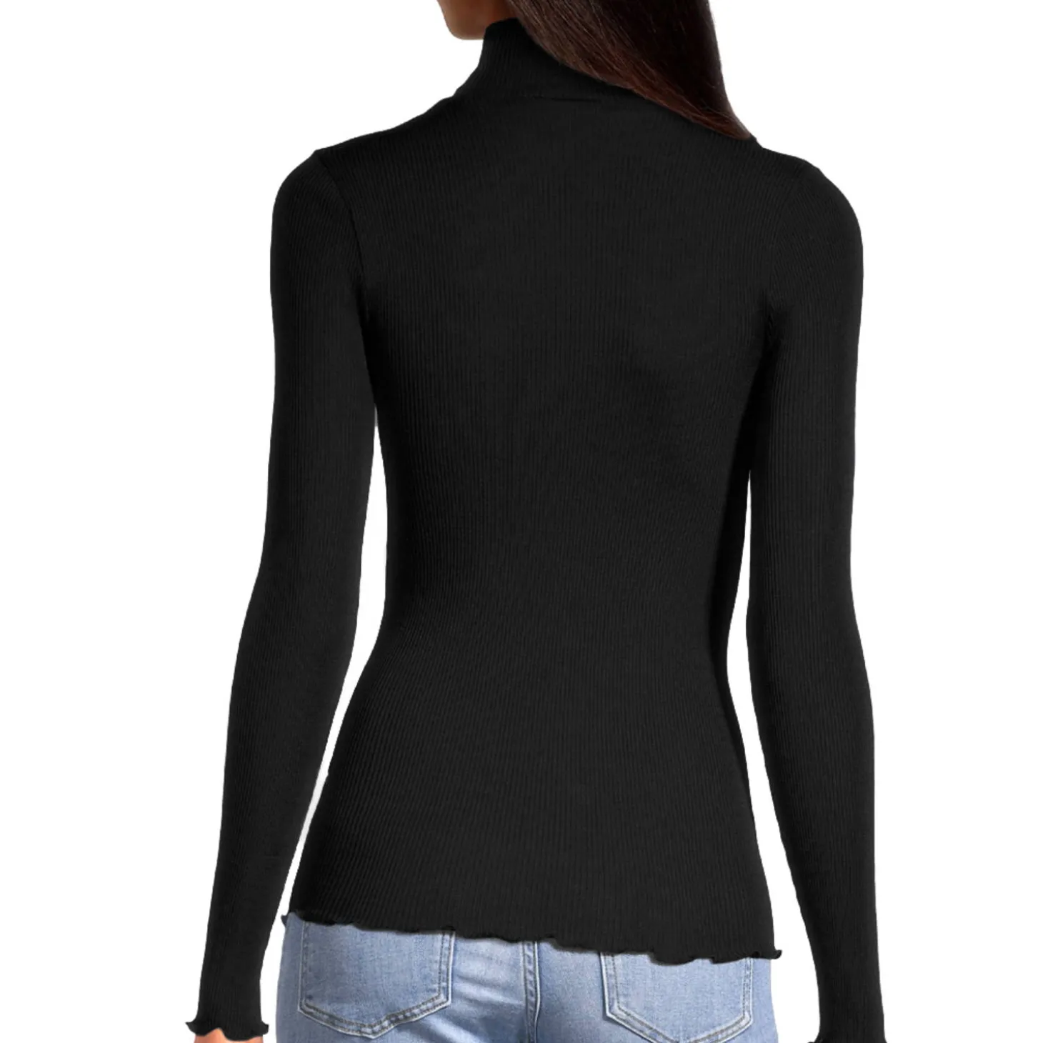 Pull Col Cheminee En Laine Merinos Et Soie