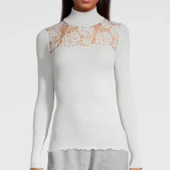 Pull Col Montant En Laine Et Soie