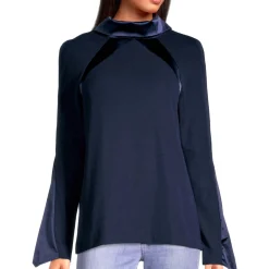 Pull Col Montant En Laine Et Soie