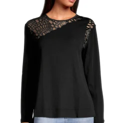 Pull Col Rond En Laine Et Soie