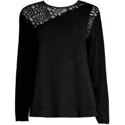 Pull Col Rond En Laine Et Soie