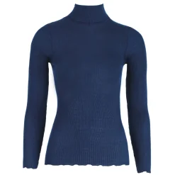 Pull Col Roule En Laine Merinos Et Soie