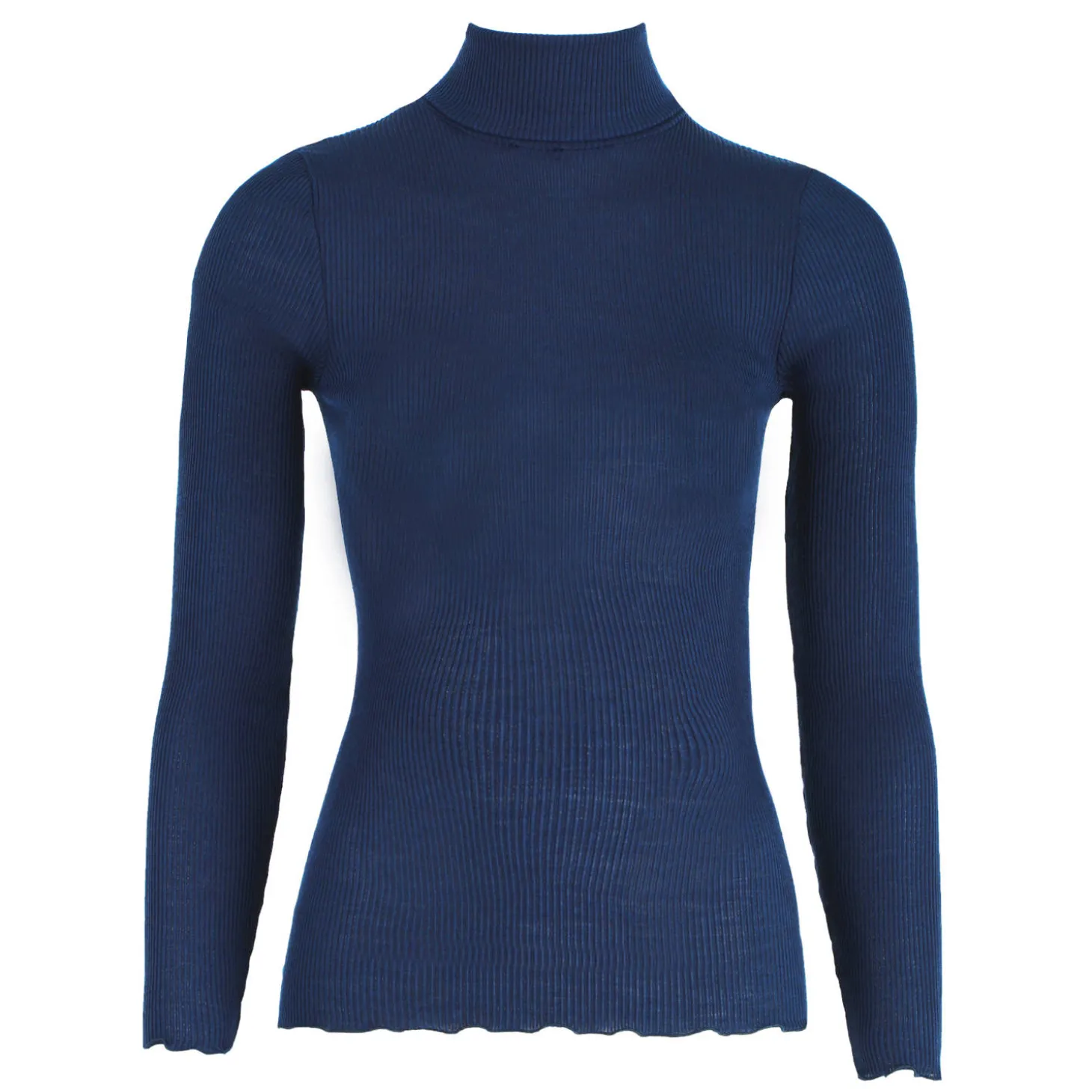 Pull Col Roule En Laine Merinos Et Soie