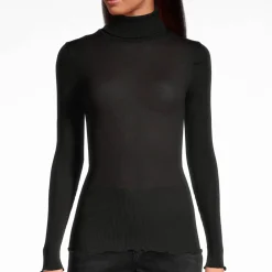 Pull Col Roule En Laine Merinos Et Soie