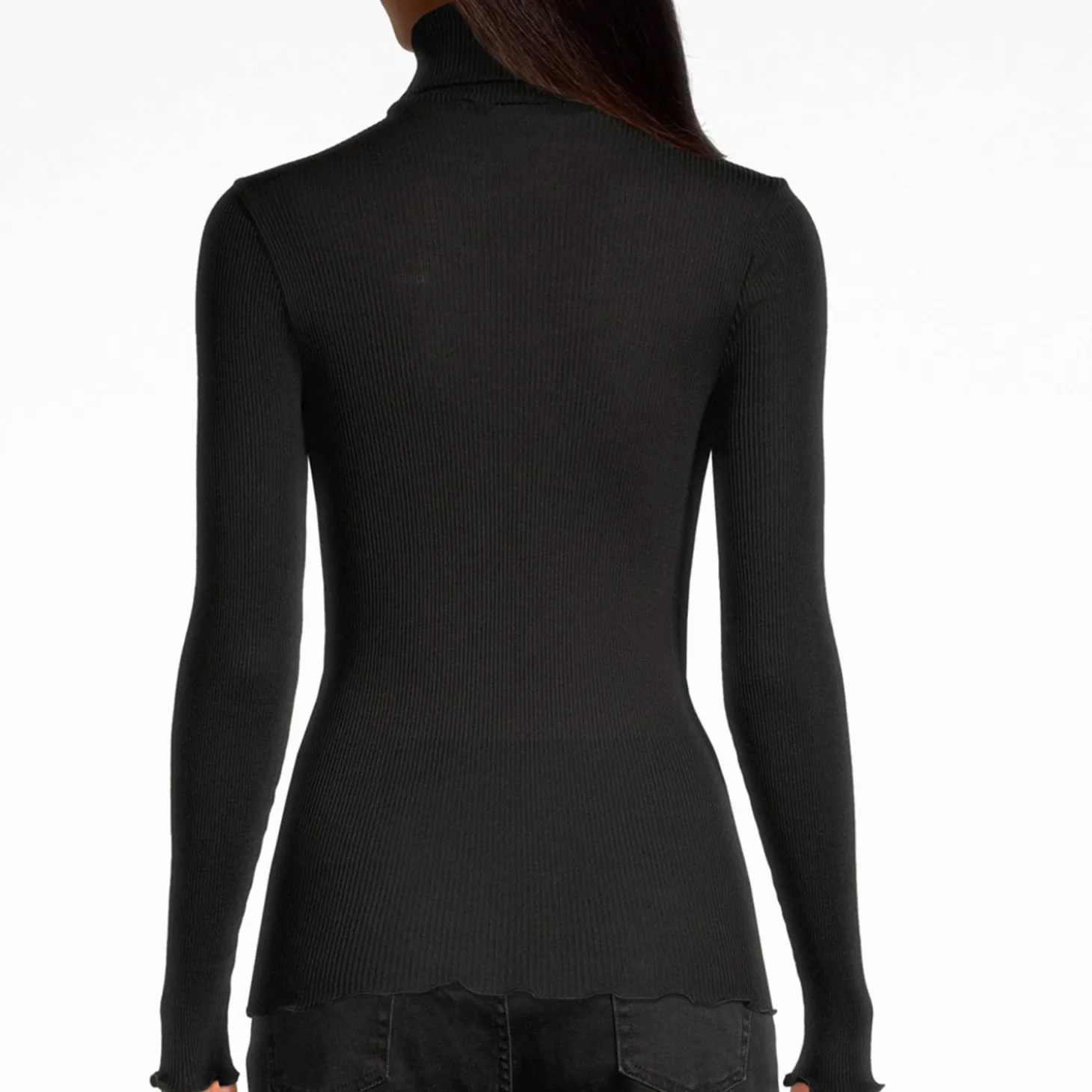 Pull Col Roule En Laine Merinos Et Soie