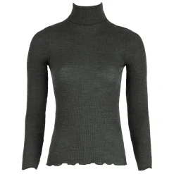 Pull Col Roule En Laine Merinos Et Soie
