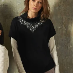 Pull Manches Courtes En Laine Et Soie