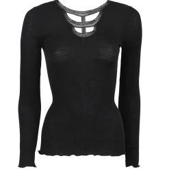 Pull Manches Longues En Laine Et Soie