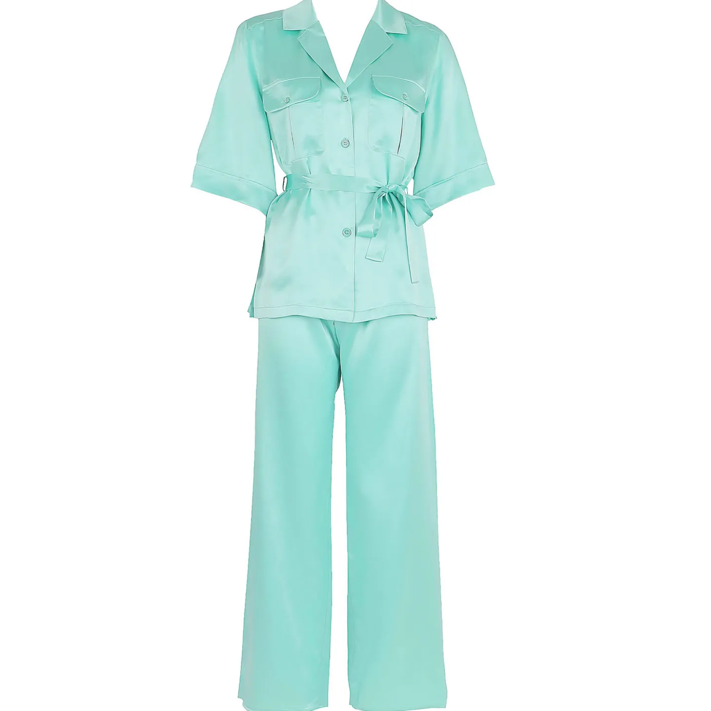 Pyjama Manches Courtes En Soie