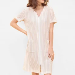 Robe De Chambre Zippee En Coton