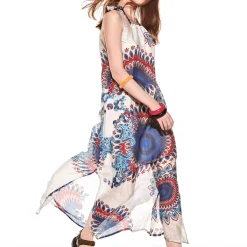 Robe De Plage Fendue En Soie