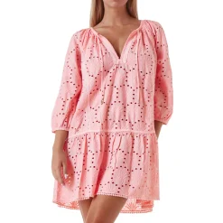 Robe De Plage Manches 3/4 Ashley En Coton