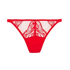 Slip Ouvert En Soie Et Dentelle