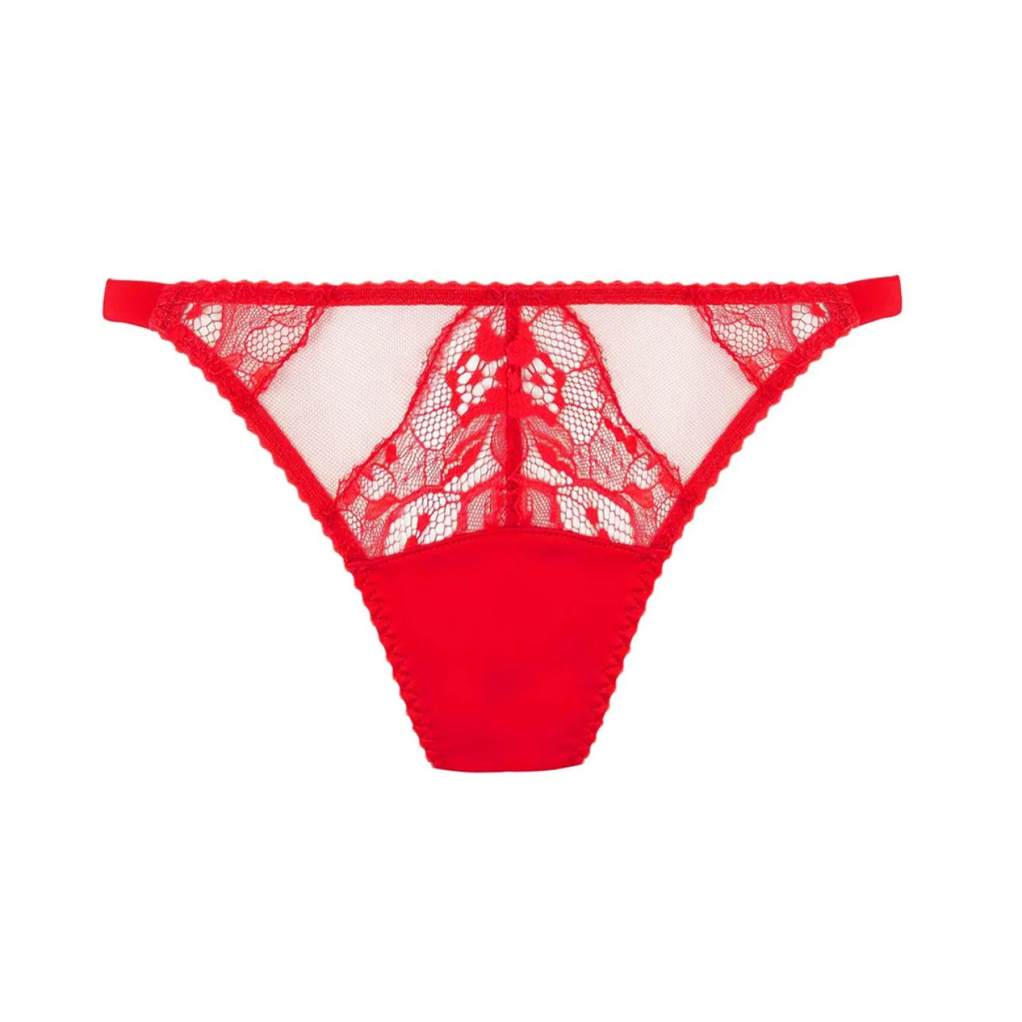 Slip Ouvert En Soie Et Dentelle