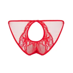 Slip Ouvert En Soie Et Dentelle